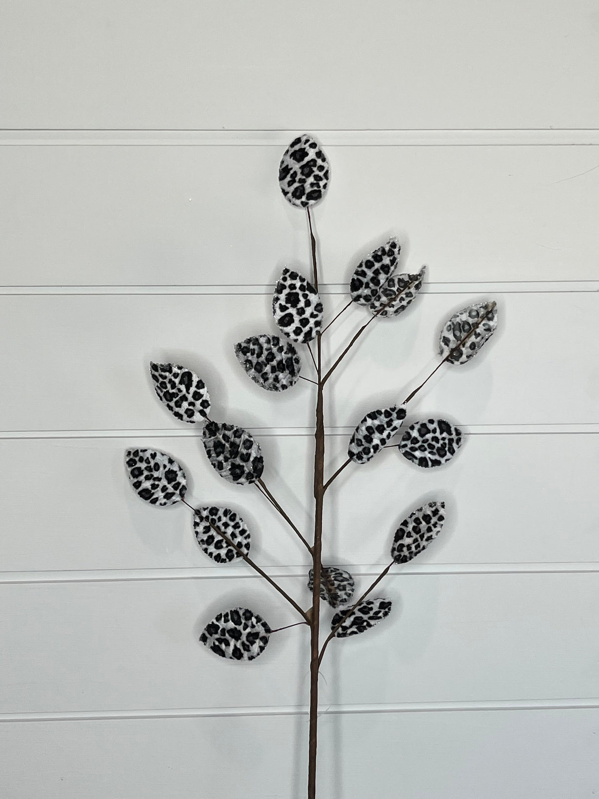 Elegant Frost: 32-Inch Snow Leopard Leaves Spray-(128705) TCT Crafts