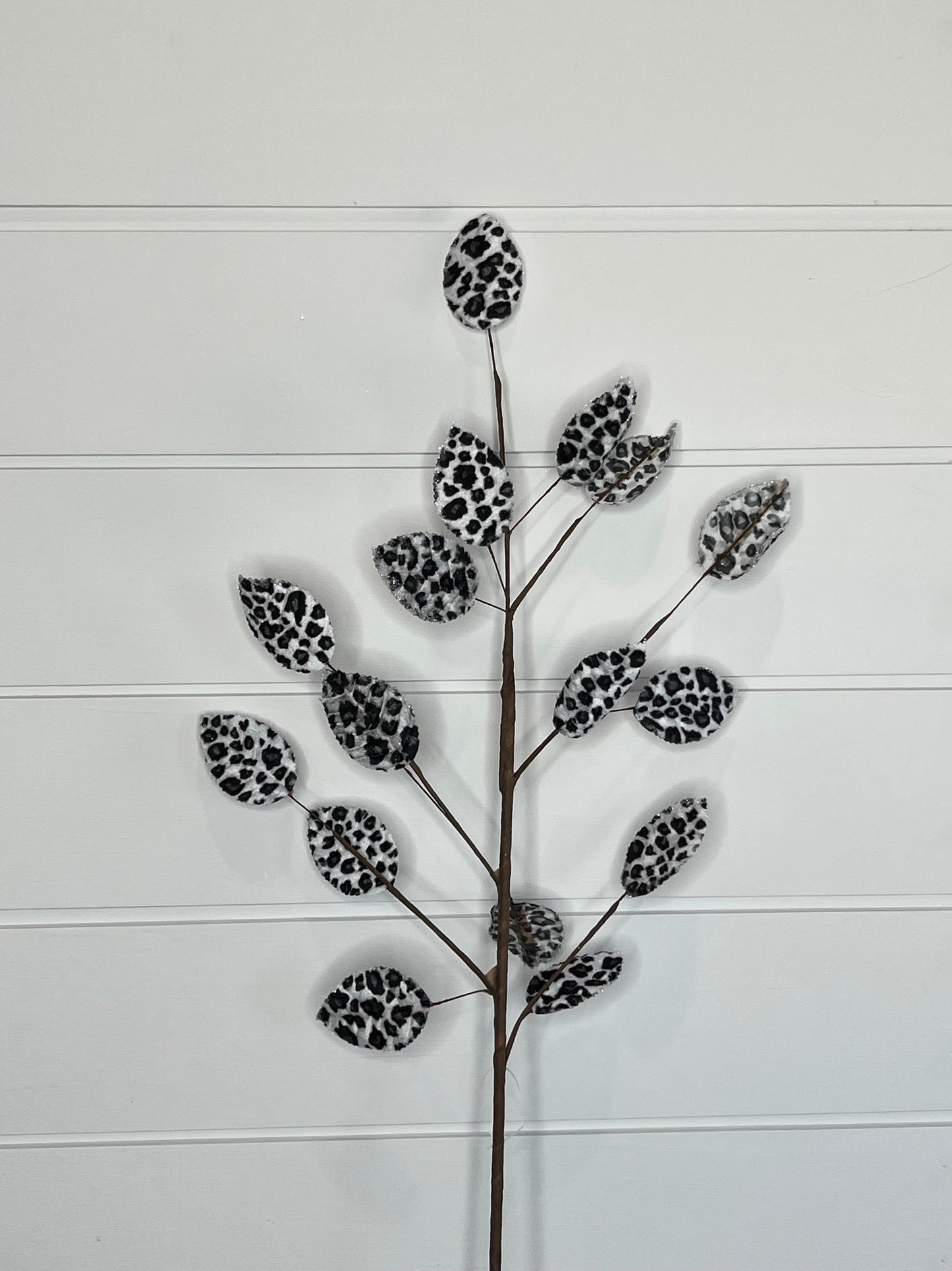 Elegant Frost: 32-Inch Snow Leopard Leaves Spray-(128705) TCT Crafts