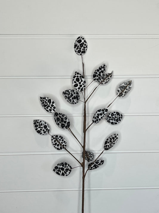 Elegant Frost: 32-Inch Snow Leopard Leaves Spray-(128705) TCT Crafts
