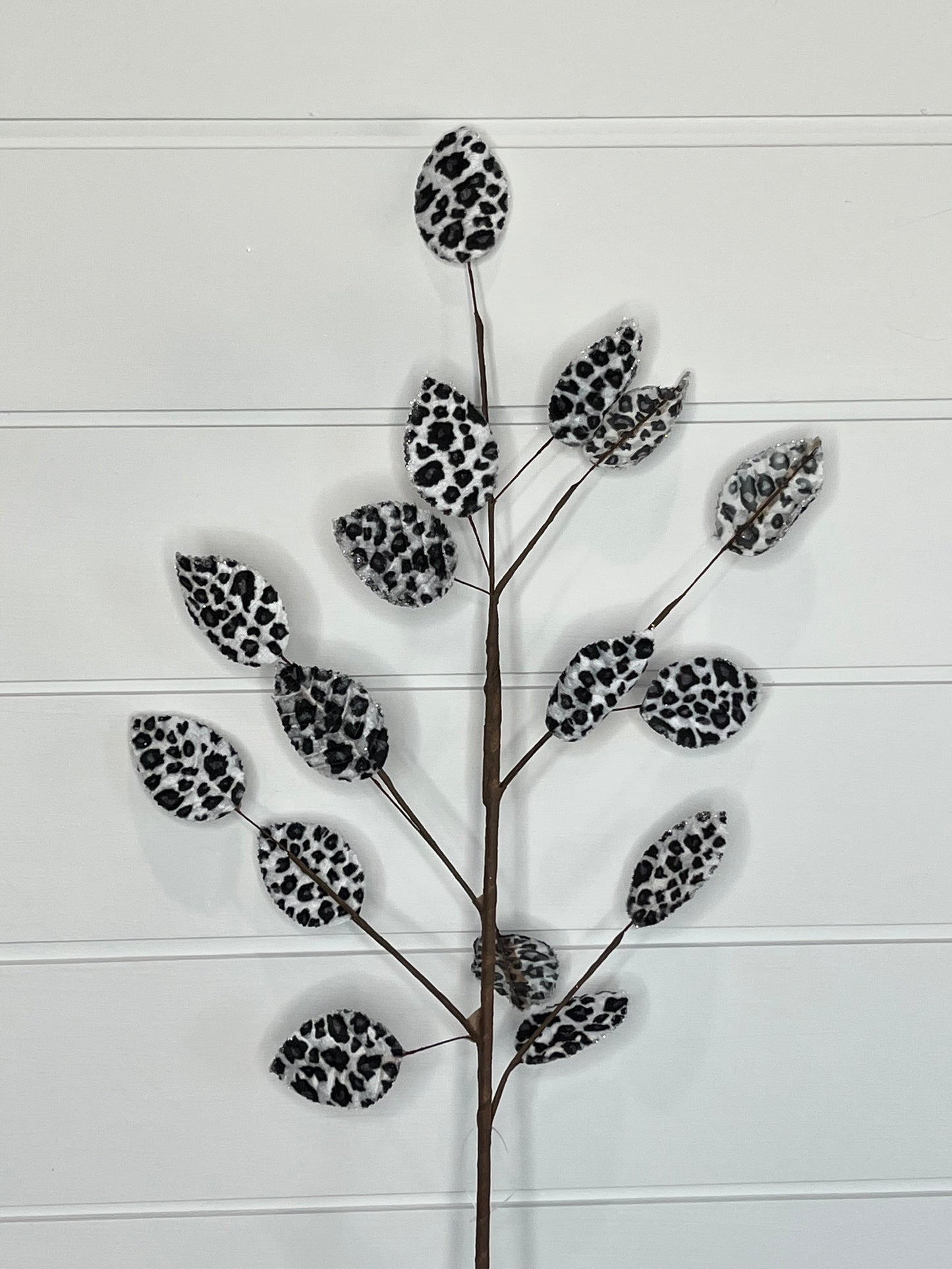 Elegant Frost: 32-Inch Snow Leopard Leaves Spray-(128705) TCT Crafts