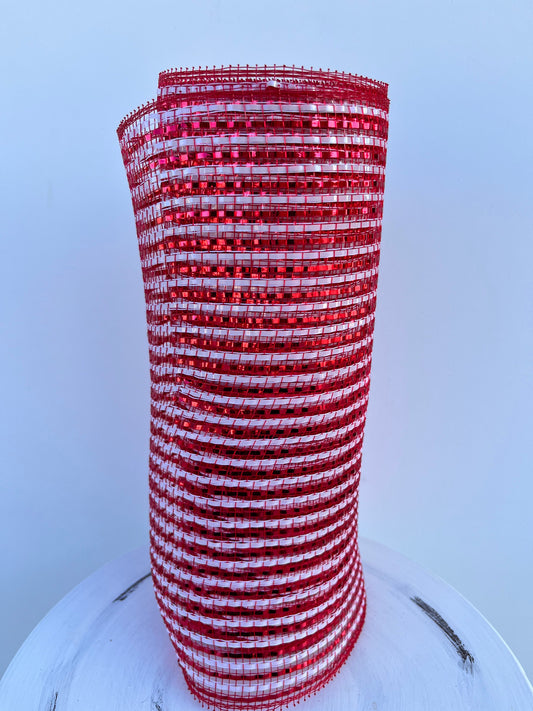 RE1342N5-10.25" x 10yd Wide Foil Mesh-Red/White Craig Bachman