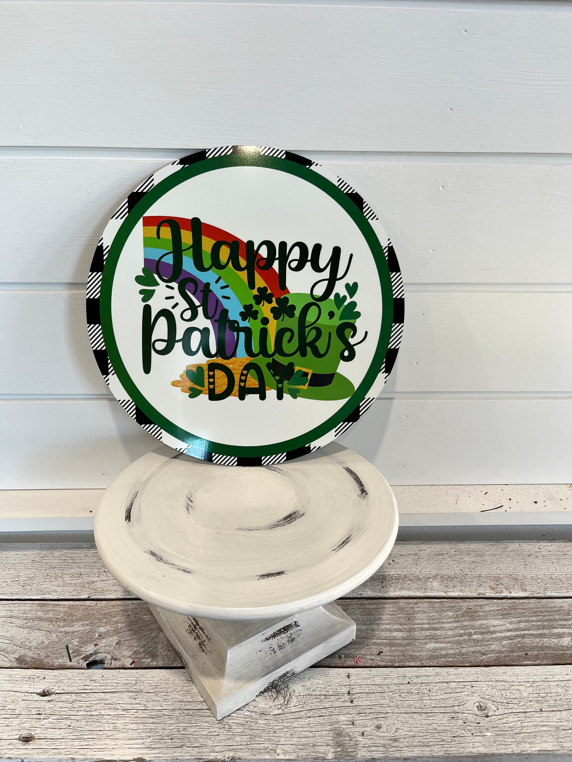 St.Patrick's Day Pot Of Gold round metal sign-TCT1462 TCT Crafts