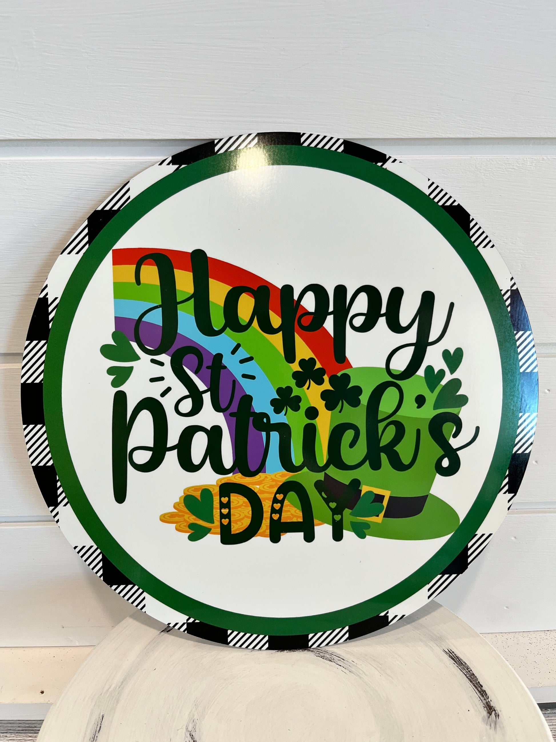St.Patrick's Day Pot Of Gold round metal sign-TCT1462 TCT Crafts