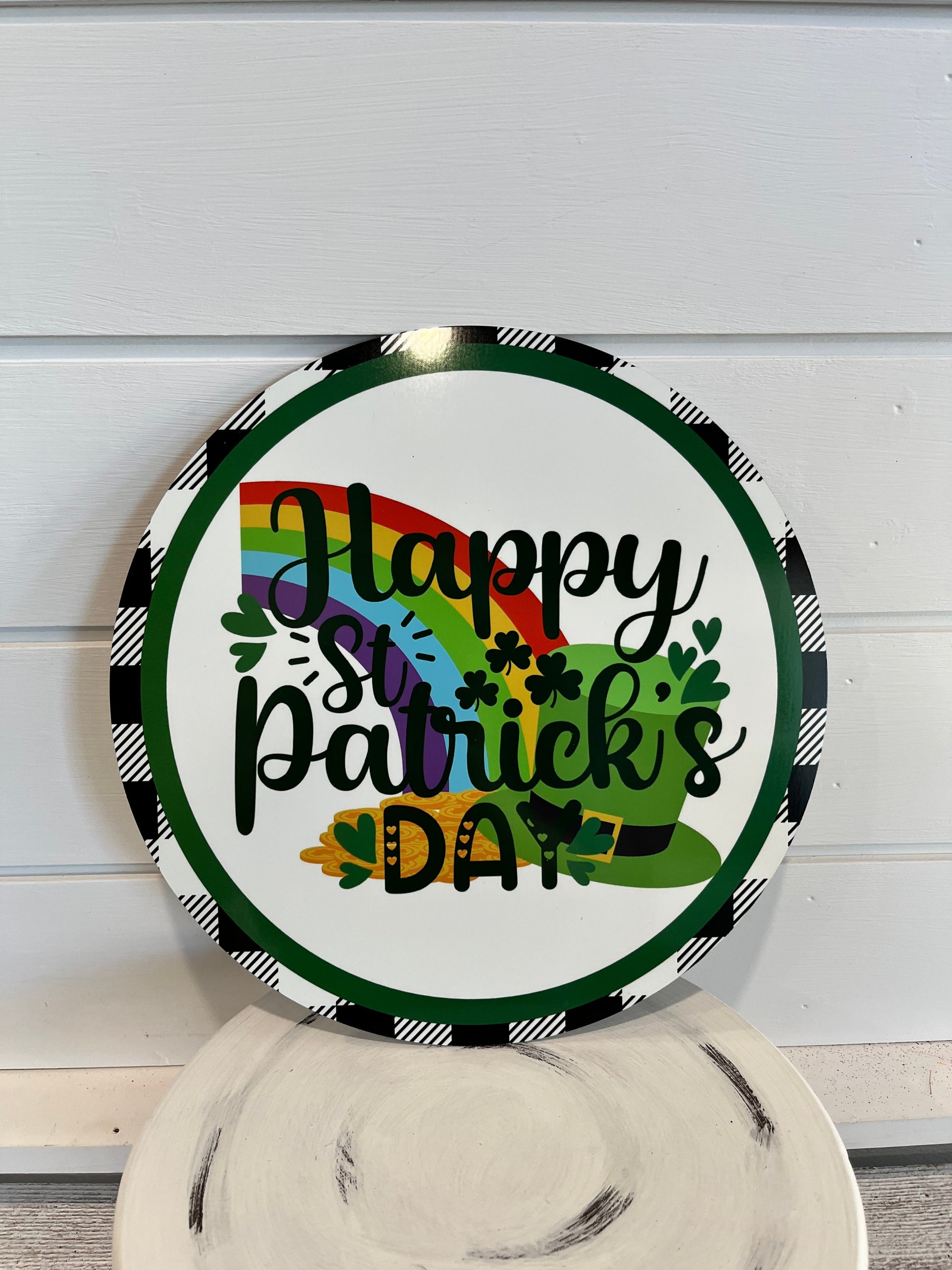 St.Patrick's Day Pot Of Gold round metal sign-TCT1462 TCT Crafts