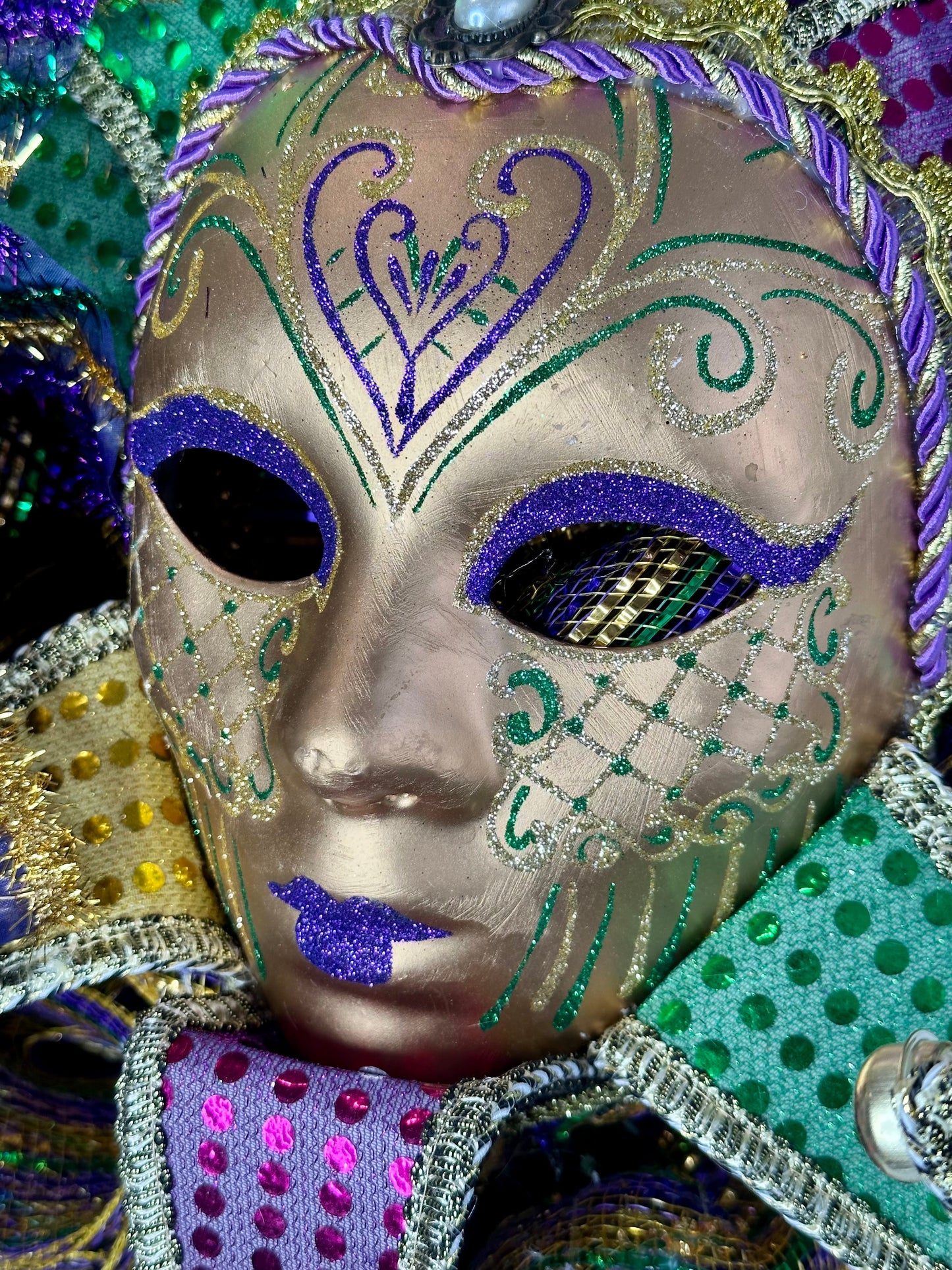 Mardi Gras Jester Front Door Wreath-TCT1592 TCT Crafts