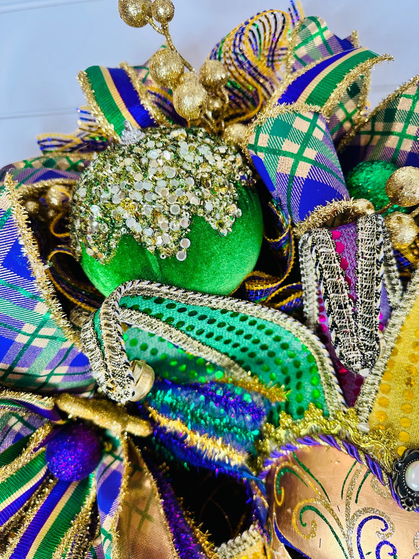 Mardi Gras Jester Front Door Wreath-TCT1592 TCT Crafts