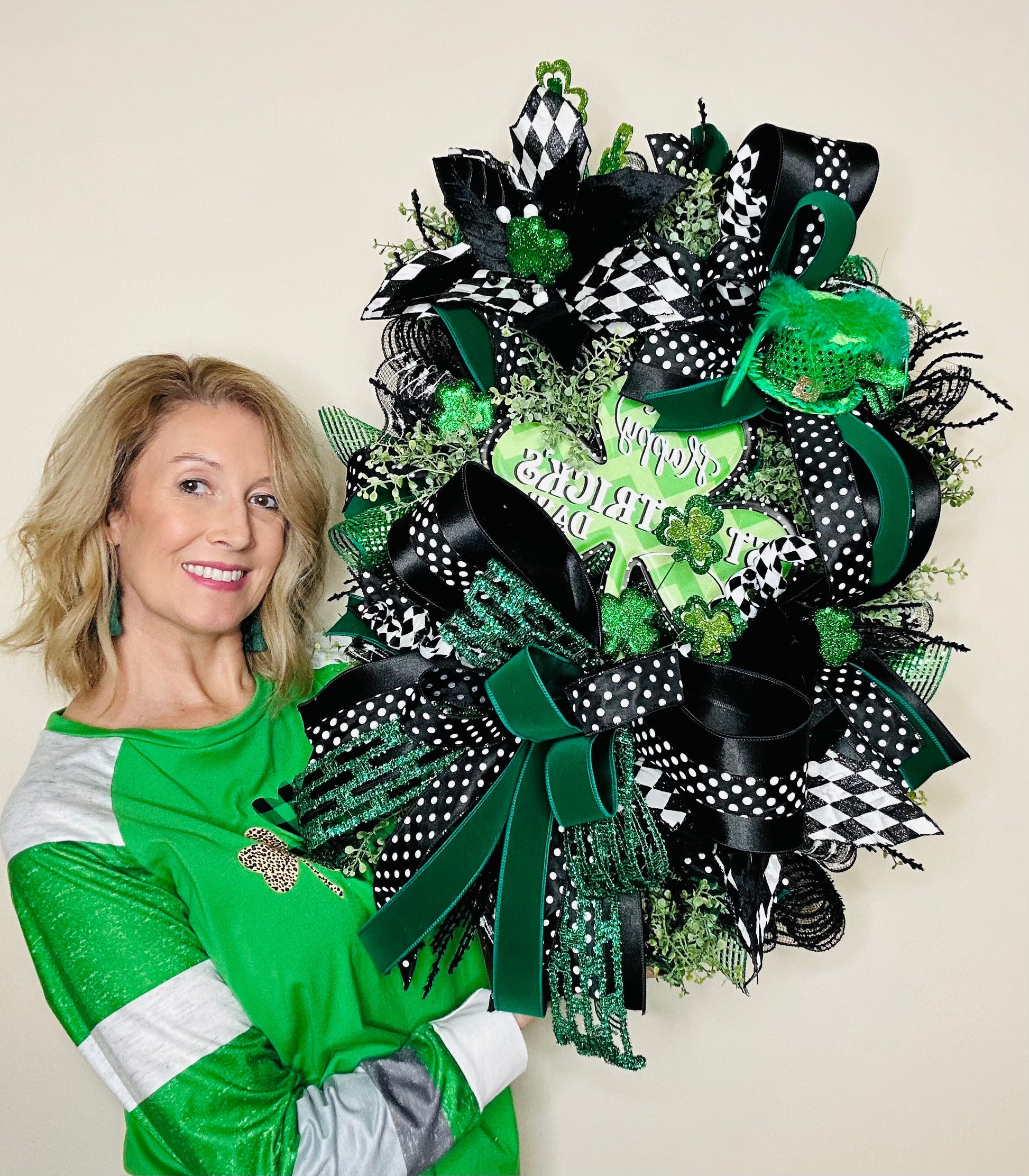 St. Patrick's Day Front Door Shamrock Wreath-TCT1597 TCT Crafts