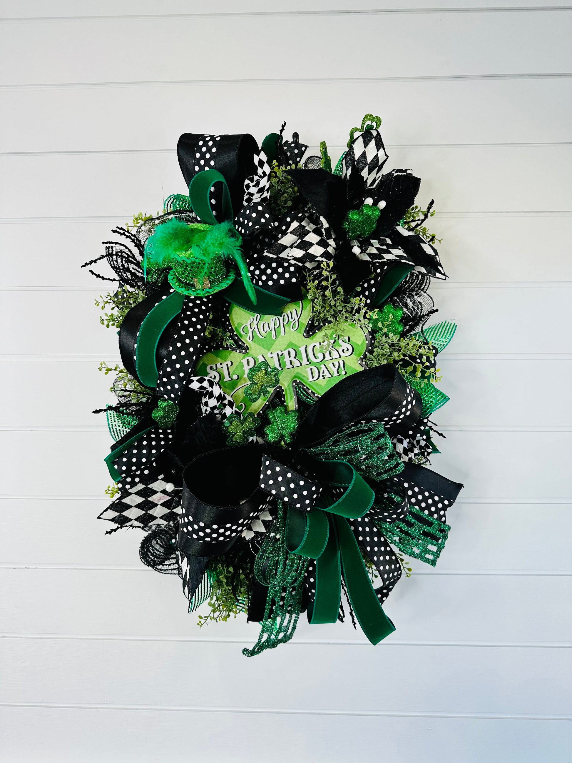 St. Patrick's Day Front Door Shamrock Wreath-TCT1597 TCT Crafts