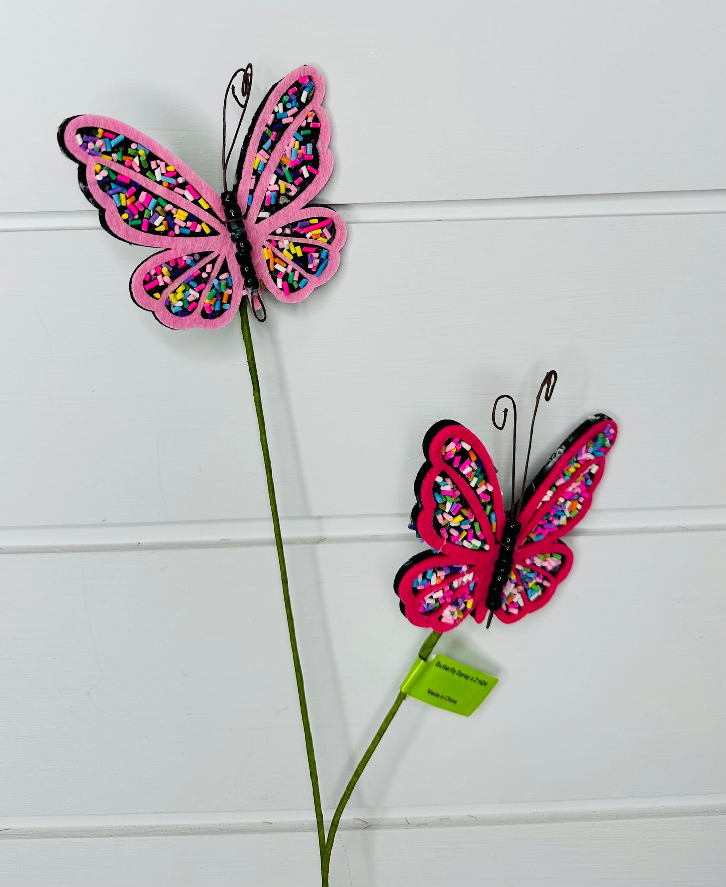 24" Pink Butterfly Spray - Vibrant Artificial Floral Accent - Perfect for Home Decor, Weddings, Parties, and Crafts-63286PK TCT Crafts