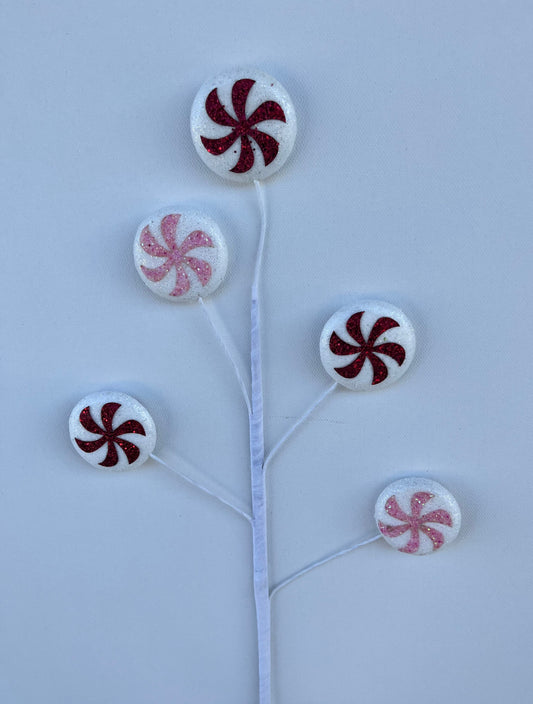 Festive 22" Peppermint Glitter Spray - Red, Pink, and White Delight-XS9956K1 Craig Bachman