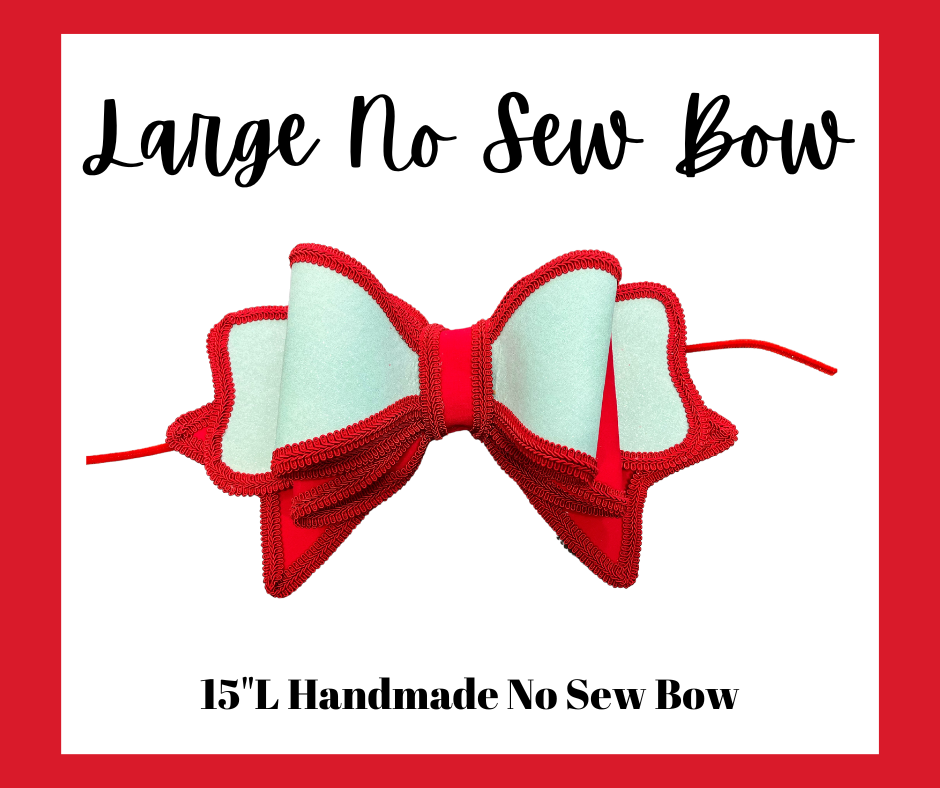 Mint Green/Red Large No Sew Bow Wreath Attachment-TCT1533 TCT Crafts