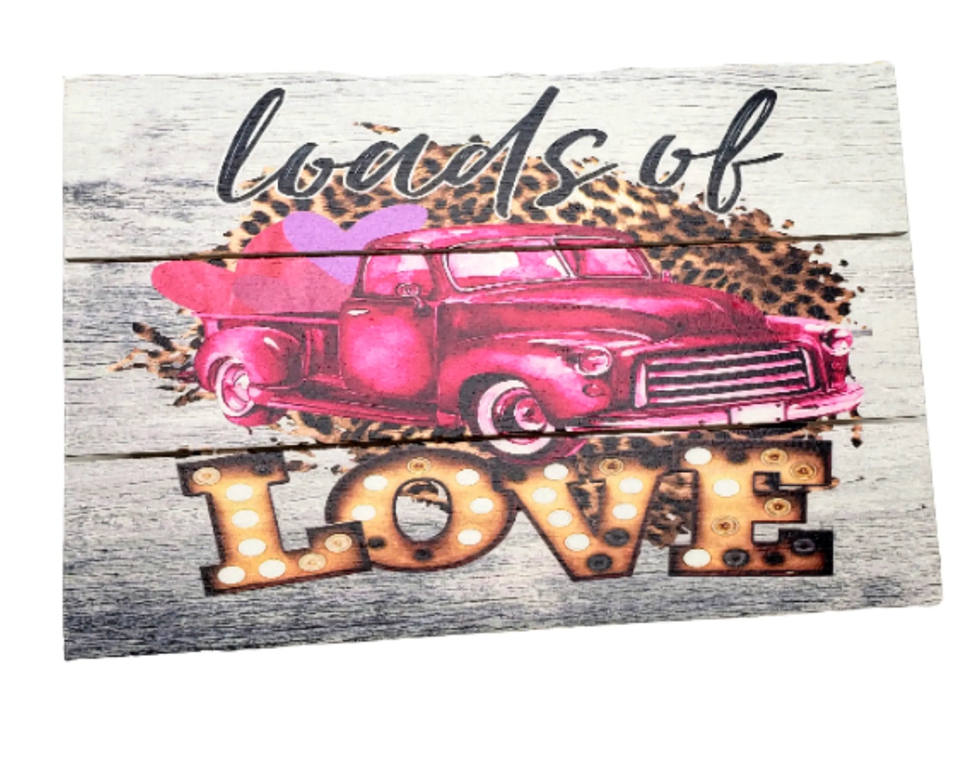 "Loads of Love" Valentine's Day Truck Wooden Sign with Rope-CM2128 TCT Crafts