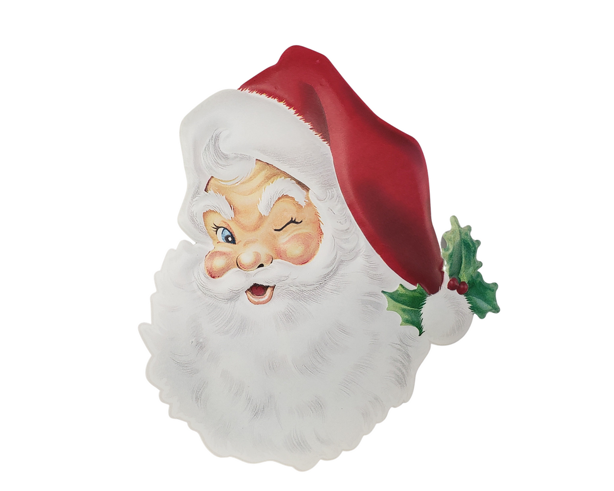 12"H x 11.75"L Embossed Metal Santa Face Sign - Charming Christmas Decoration-MD0621 TCT Crafts