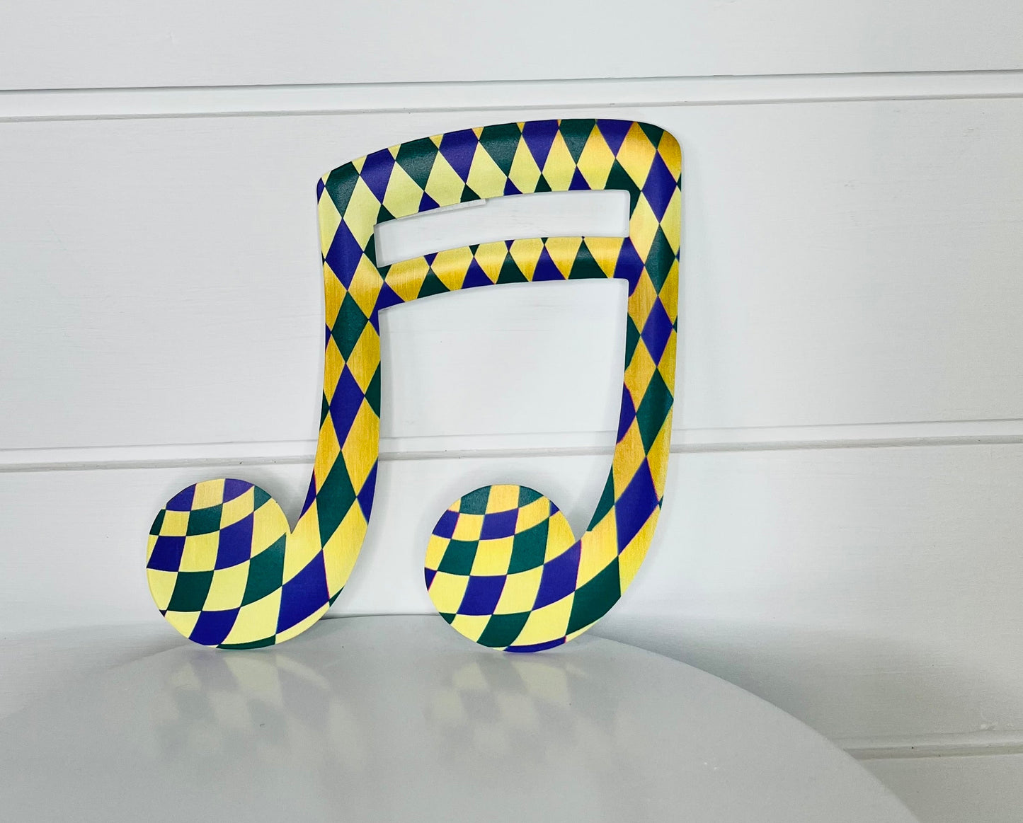 Metal Embossed Harlequin Double Note Sign - Mardi Gras, 7"-MD075741