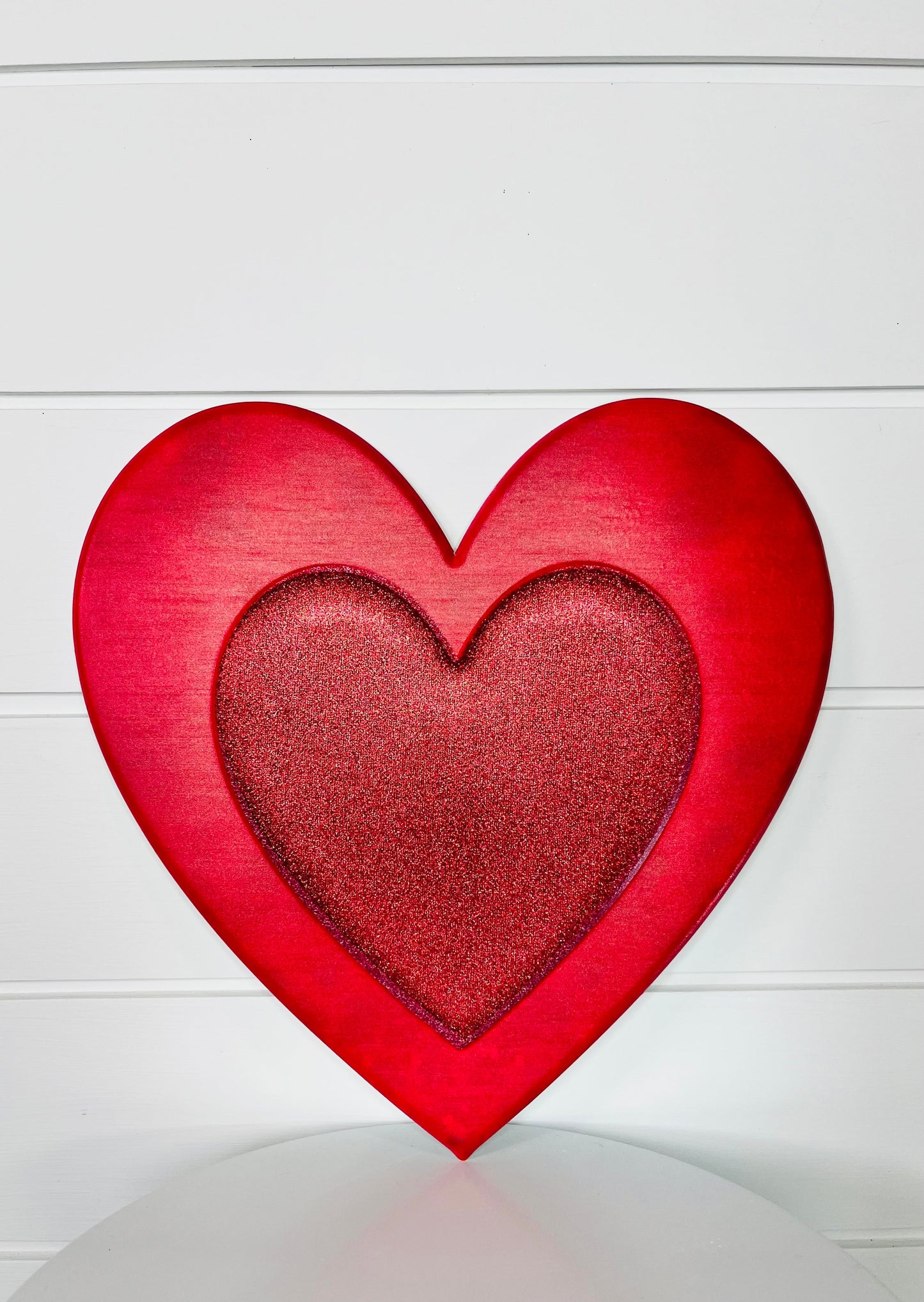 Metal Embossed Glitter Heart Sign - Red, 12"Hx12"L-MD078524