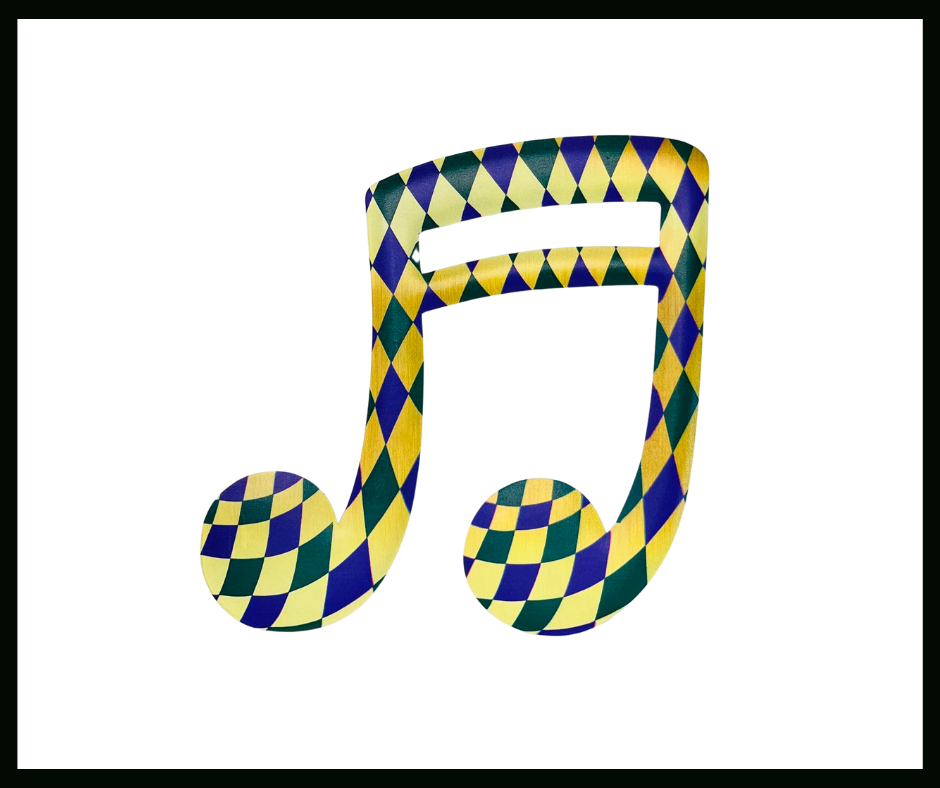 Metal Embossed Harlequin Double Note Sign - Mardi Gras, 7"-MD075741