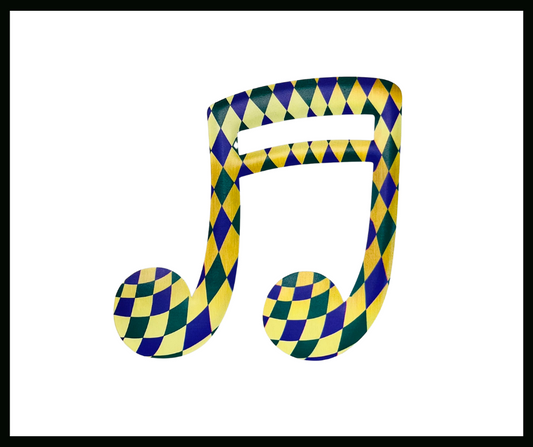 Metal Embossed Harlequin Double Note Sign - Mardi Gras, 7"-MD075741 TCT Crafts