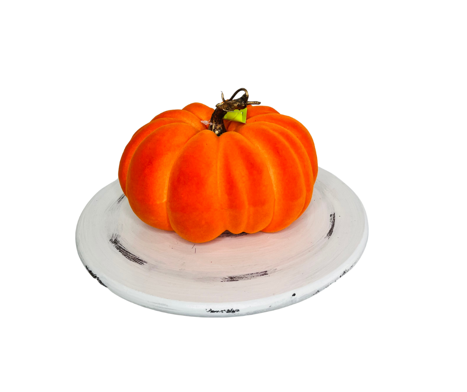 Whimsical Harvest: Halloween/Fall Orange Foam Flocked Pumpkin-5695OR TCT Crafts