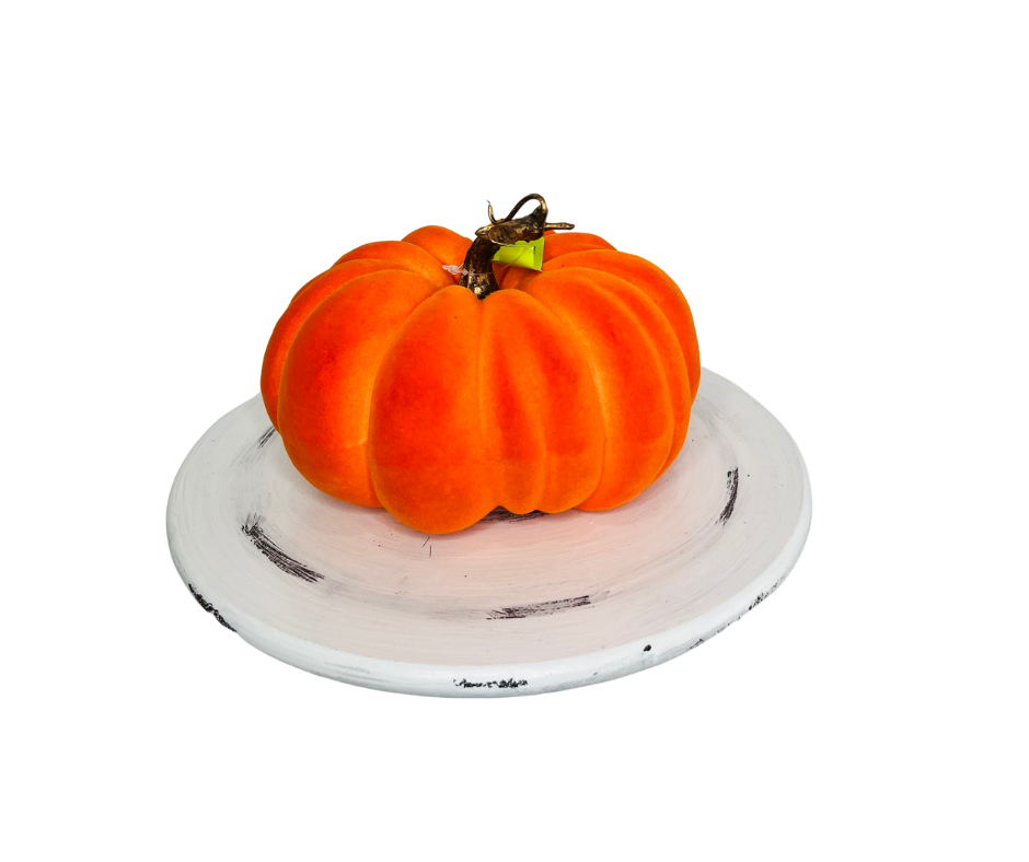 Whimsical Harvest: Halloween/Fall Orange Foam Flocked Pumpkin-5695OR ...