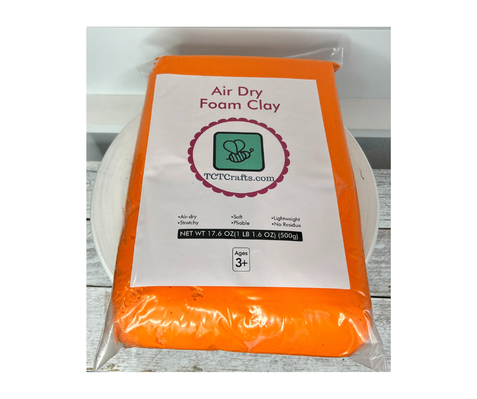 Orange Air Dry Lightweight Foam Clay TCT Crafts