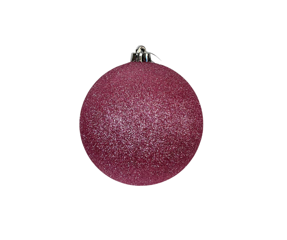 XY2035WF- 150mm Glittered Christmas Ball Ornament-Icy Pink TCT Crafts