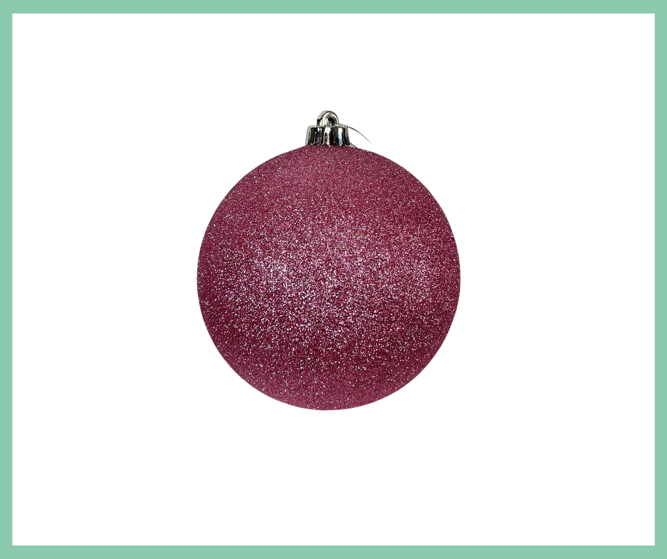 XY2035WF- 150mm Glittered Christmas Ball Ornament-Icy Pink TCT Crafts