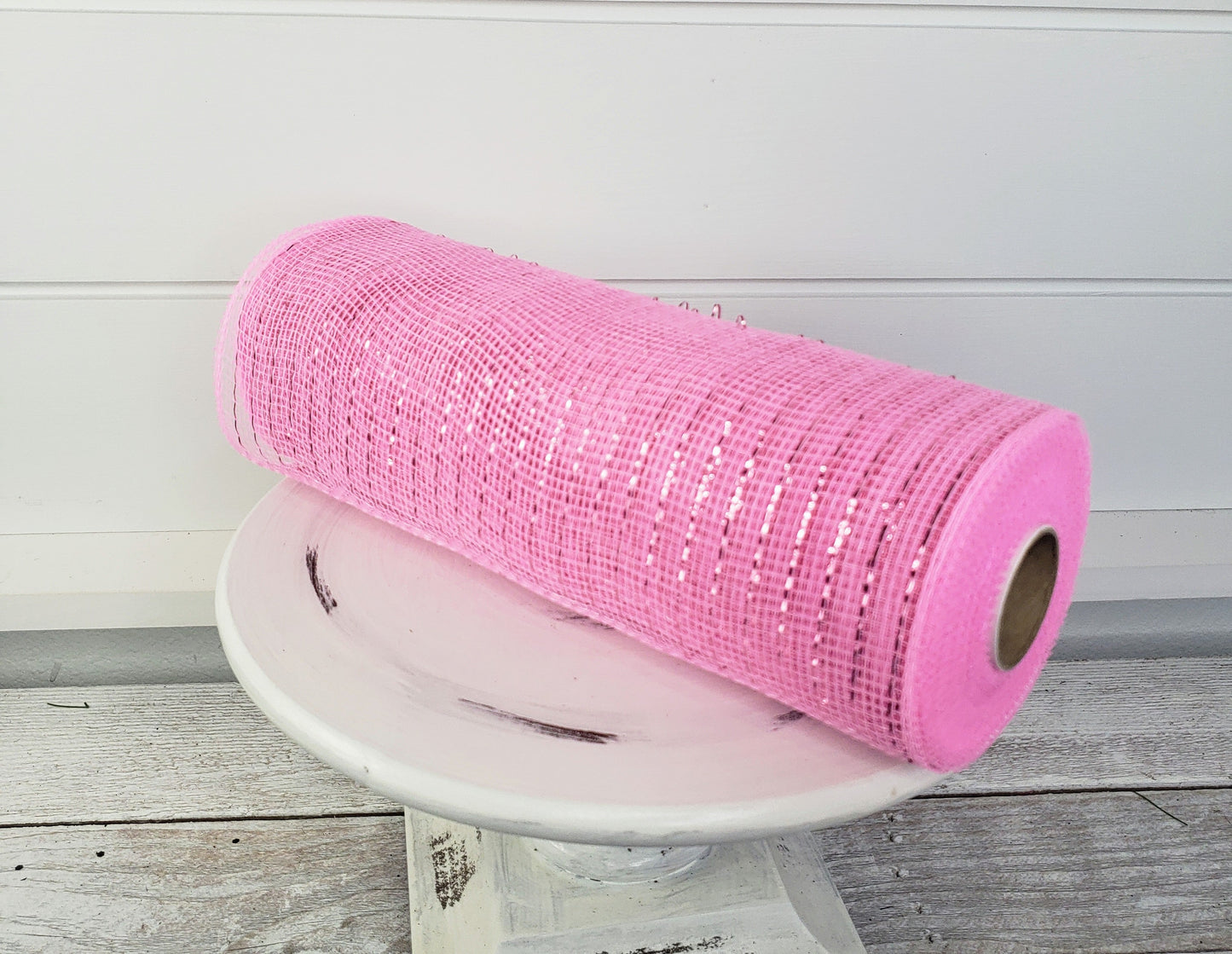 10.25" x 10yd Metallic mesh-Pink W/Pink Foil -RE130122 Craig Bachman