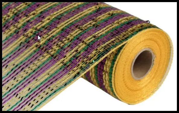 RE1347W3-10 Inch Wide Multi Color Foil Mesh-Mardi Gras - TCTCrafts