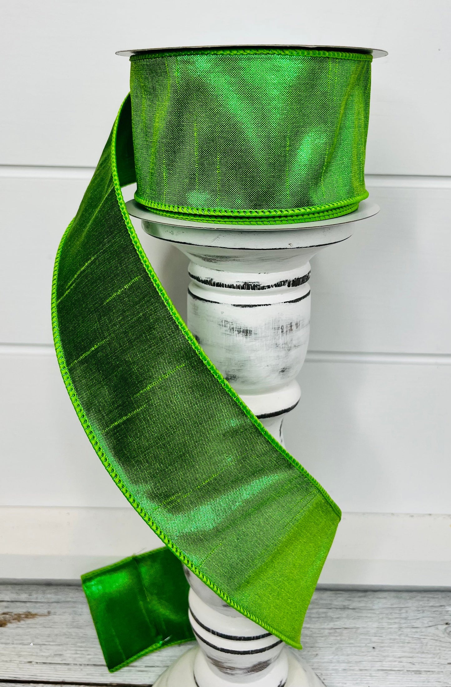 2.5"x10YD Metallic Dupioni Wired Ribbon - Green - Shimmering Elegance for Crafts and Decor-(RGA113809) TCT Crafts