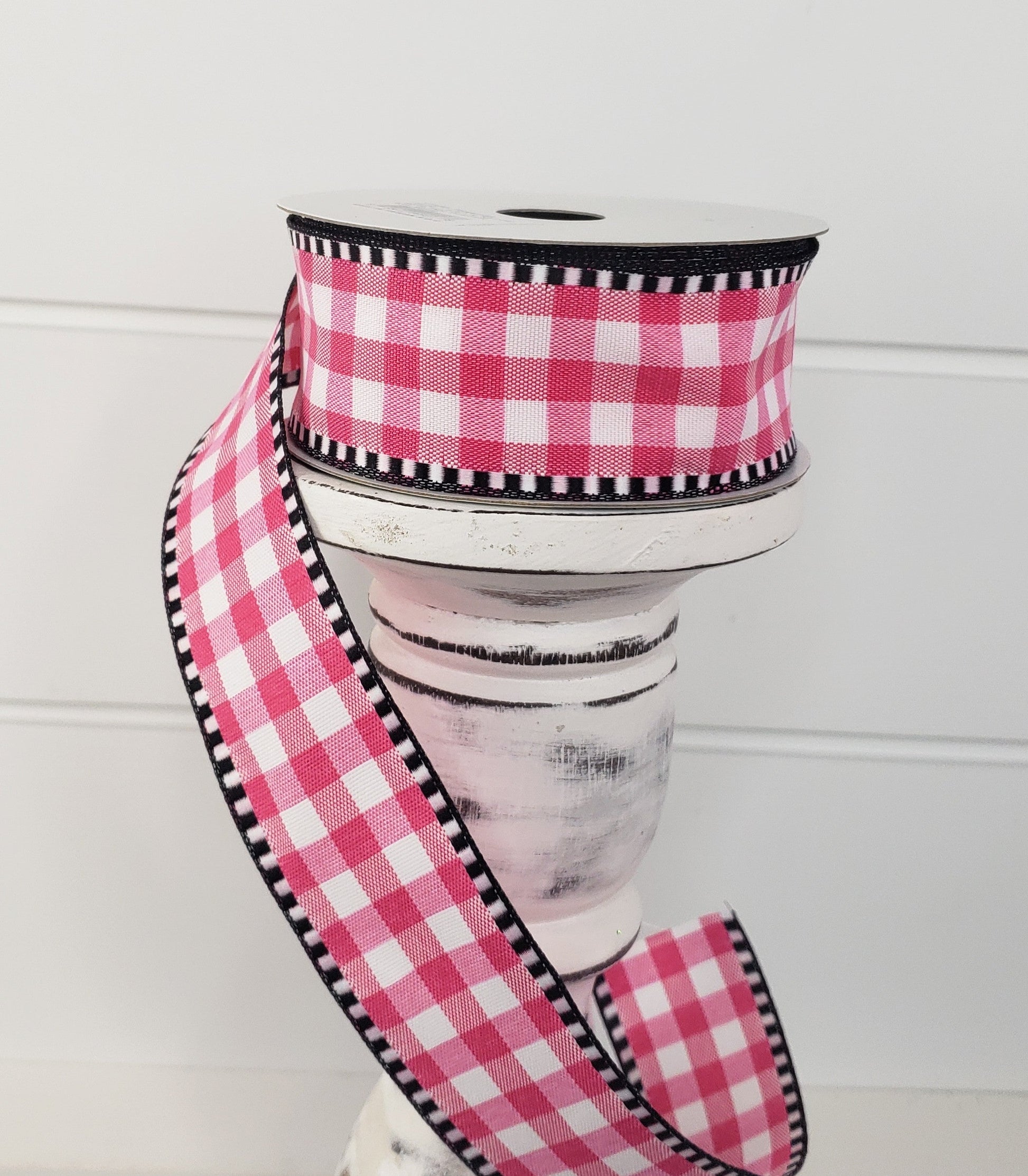 1.5"x10YD Hot Pink/White Gingham Check Wired Ribbon - Vibrant and Charming for Crafts and Decor (RW813811) TCT Crafts