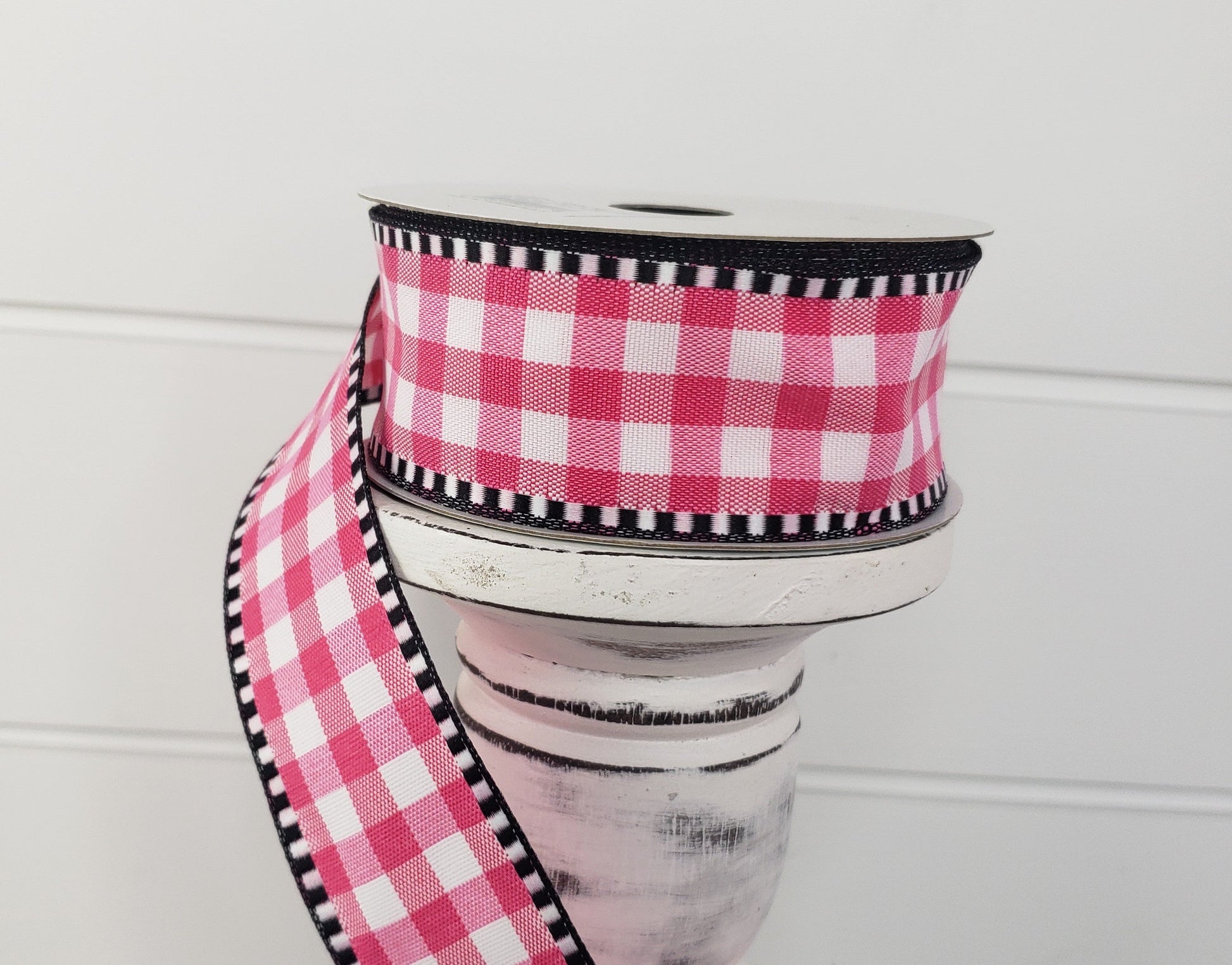 1.5"x10YD Hot Pink/White Gingham Check Wired Ribbon - Vibrant and Charming for Crafts and Decor (RW813811) TCT Crafts