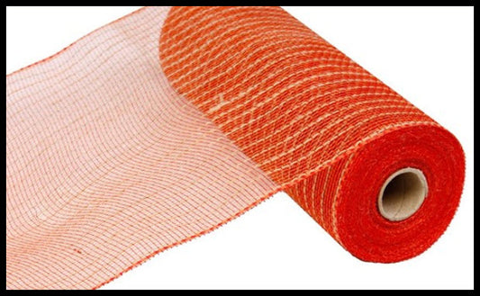 RY800533-10.5"x10yd Jute Poly Mesh Orange/Red/Natural - TCTCrafts