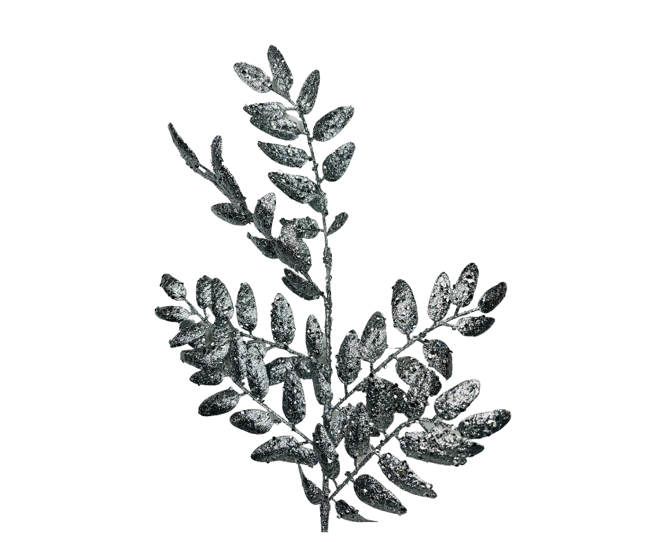 Honey Locust Glitter Wreath Christmas Tree Spray - Silver Sparkle-XS216926 TCT Crafts