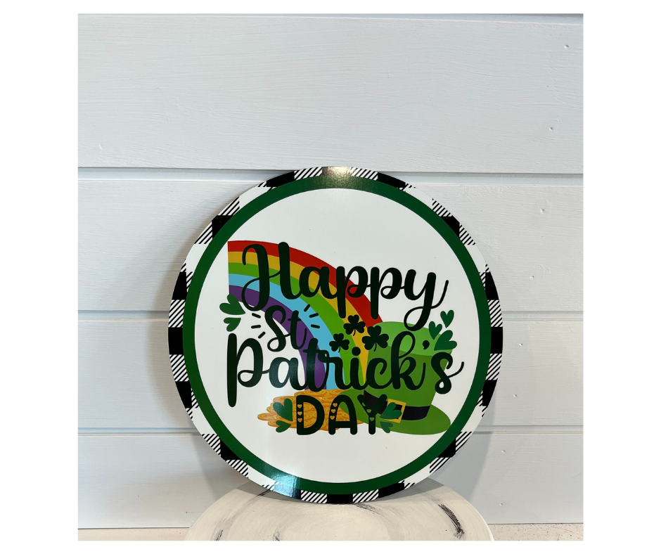 St.Patrick's Day Pot Of Gold round metal sign-TCT1462 TCT Crafts