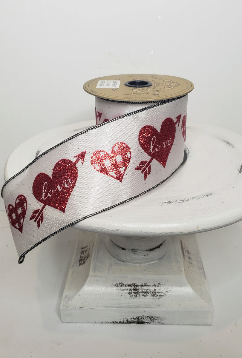 DS88-3375 2.5 inch D Stevens Satin, Red/White Love Hearts Valentine' –  TCTCrafts