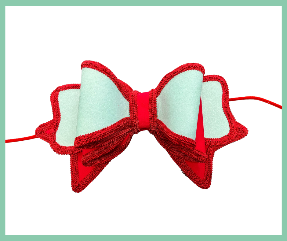 Mint Green/Red Large No Sew Bow Wreath Attachment-TCT1533 TCT Crafts