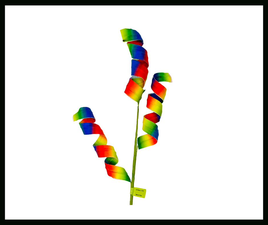 Rainbow Curly Spray for Wreaths and Floral Arrangements - Add a Touch of Color and Fun to Your Creations-63235RAINBOW