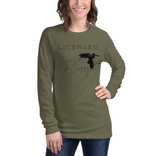 Licensed to Carry Crafting Unisex Long Sleeve Tee, Glue Gun Crafting Tee Shirt TCTCrafts