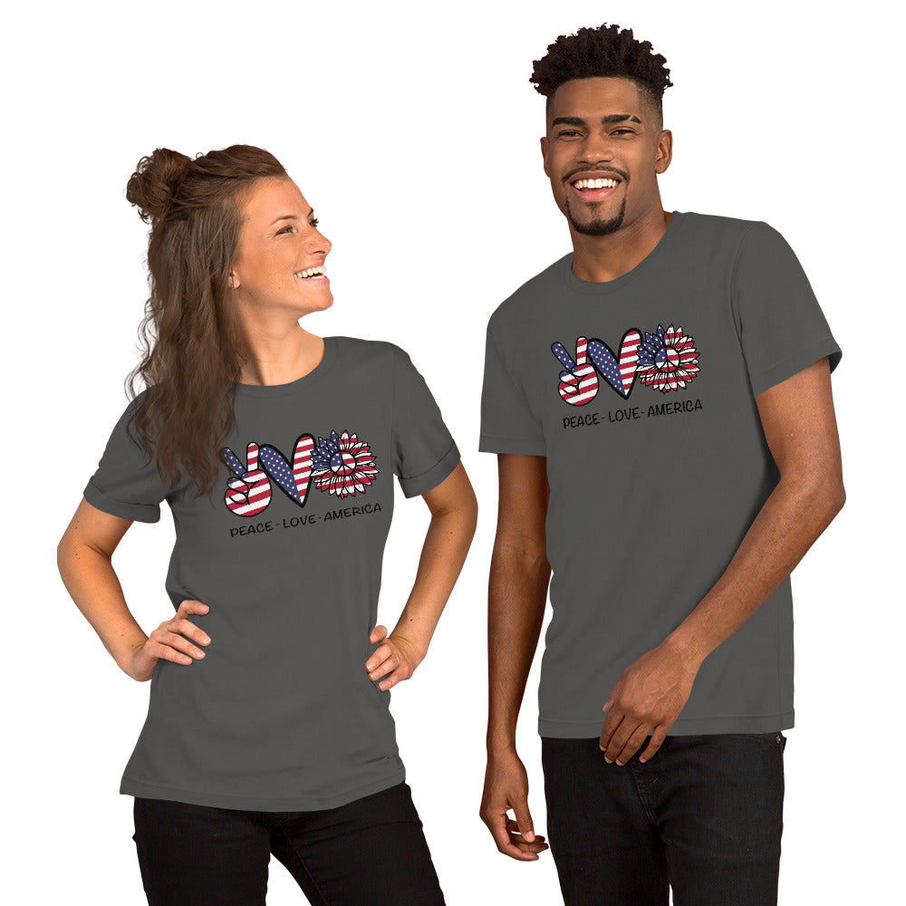 Peace,Love America patriotic T-Shirt, Patriotic 4th of July Shirt,patriotic shirt - TCTCrafts