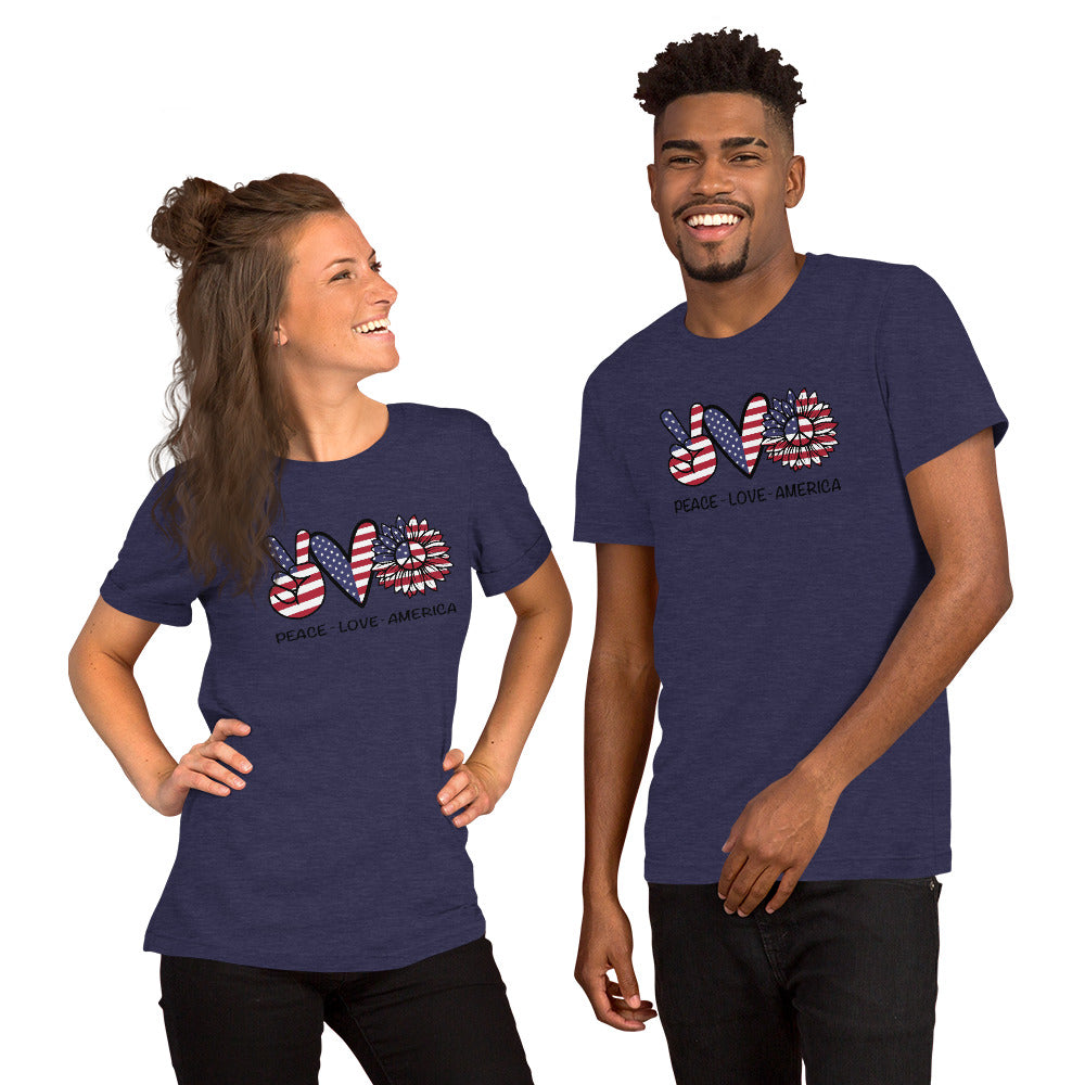 Peace,Love America patriotic T-Shirt, Patriotic 4th of July Shirt,patriotic shirt - TCTCrafts