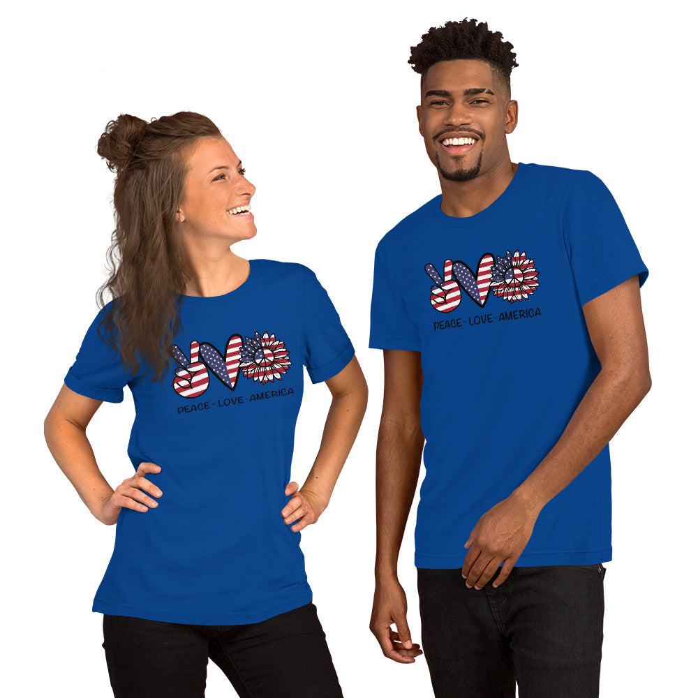 Peace,Love America patriotic T-Shirt, Patriotic 4th of July Shirt,patriotic shirt - TCTCrafts