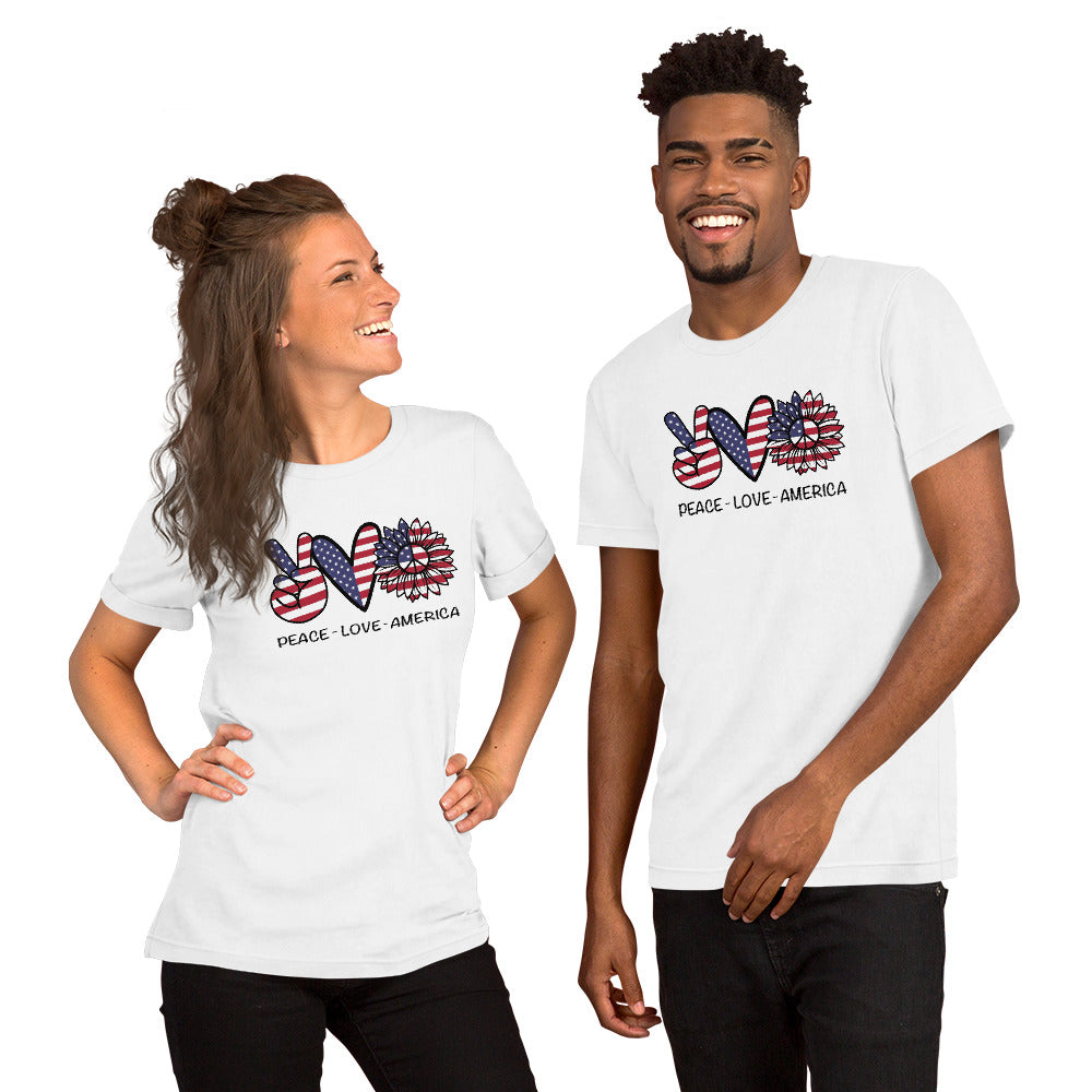 Peace,Love America patriotic T-Shirt, Patriotic 4th of July Shirt,patriotic shirt - TCTCrafts
