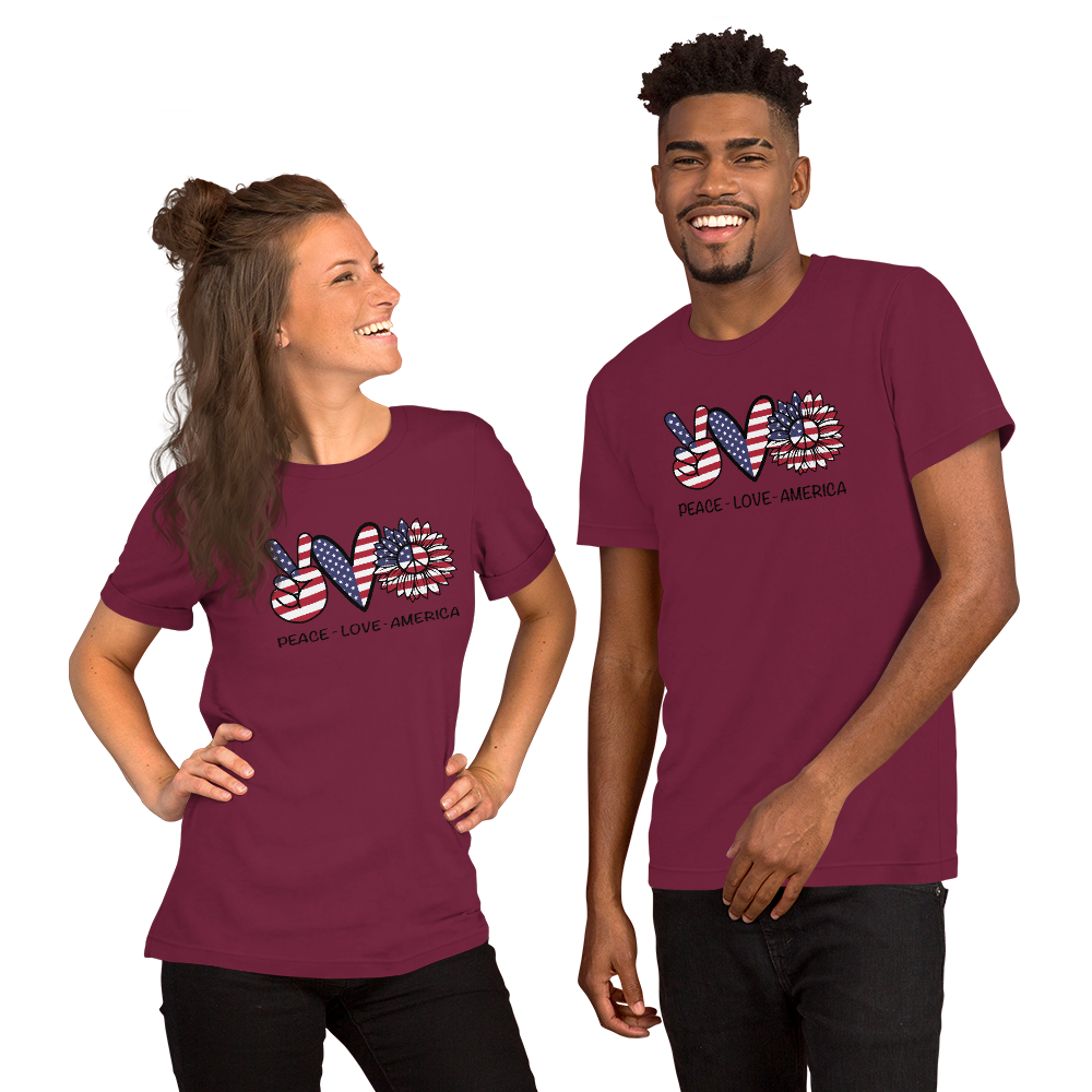 Peace,Love America patriotic T-Shirt, Patriotic 4th of July Shirt,patriotic shirt TCTCrafts
