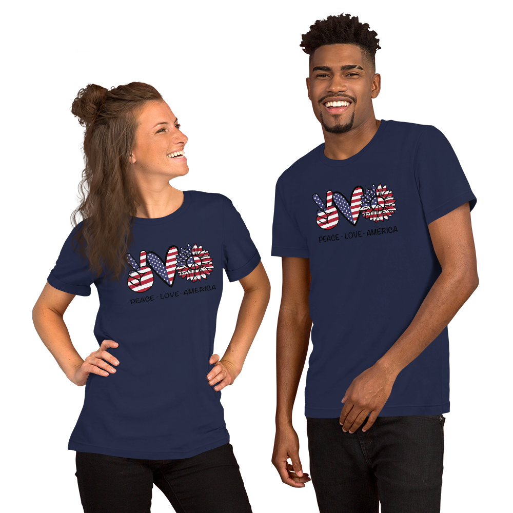 Peace,Love America patriotic T-Shirt, Patriotic 4th of July Shirt,patriotic shirt TCTCrafts