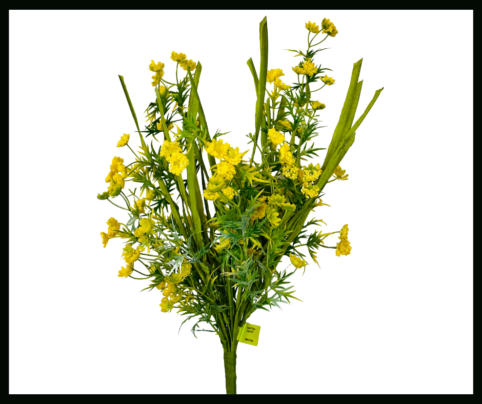 Vibrant and Lifelike: 21"H Artificial Yellow Sedum Filler Bush-63283YW TCT Crafts