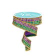 1.5"x10yd Mardi Gras 3-in-1 Metallic Mesh Tinsel Wired Ribbon – Purple, Gold & Green-RGC8043 Craig Bachman
