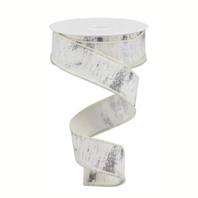 Glitter Birch Bark Ribbon | 1.5"x10yd Wired Cotton Ribbon for Rustic Winter Decor-RGA15661R Craig Bachman