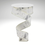 Glitter Birch Bark Ribbon | 1.5"x10yd Wired Cotton Ribbon for Rustic Winter Decor-RGA15661R Craig Bachman