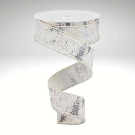Glitter Birch Bark Ribbon | 1.5"x10yd Wired Cotton Ribbon for Rustic Winter Decor-RGA15661R Craig Bachman