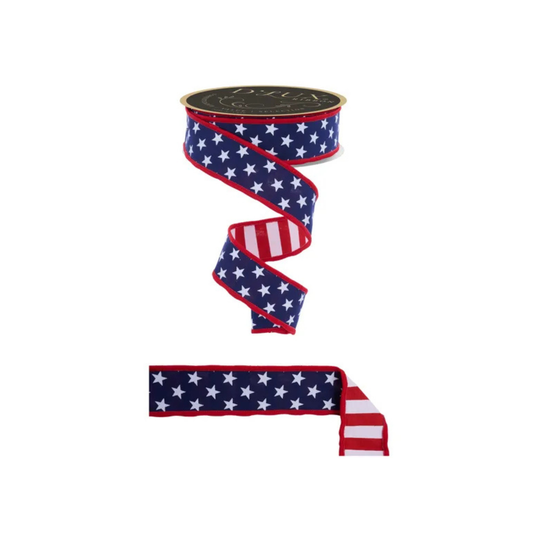 D'Lux Patriotic Wired Ribbon 1.5 Inch-LX311419